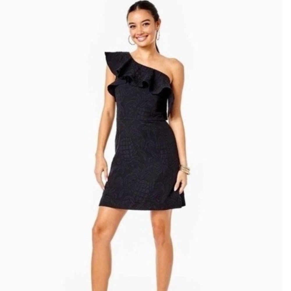 Lilly Pulitzer Black One-Shoulder Dress